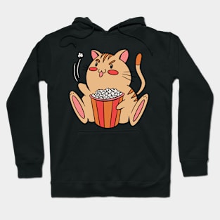 Fat Cat Eating Popcorn Hoodie